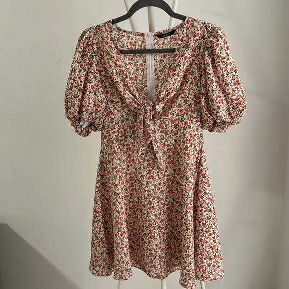 SHEIN | Dresses | Shein Dress Small Size Pink And Green With Roses And ...